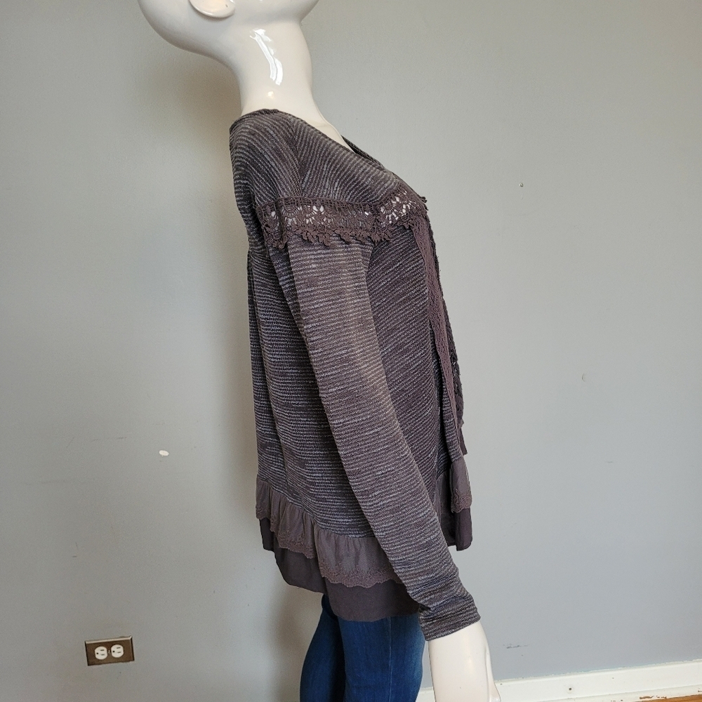 Anthropologie Meadow Rue Greylace Tunic, VGUC, Size M - Picture 3 of 8
